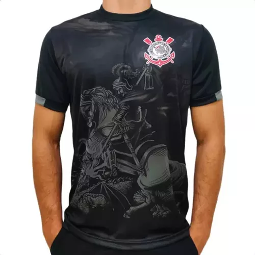 imagem, foto de camisa preta masculina corinthians são jorge