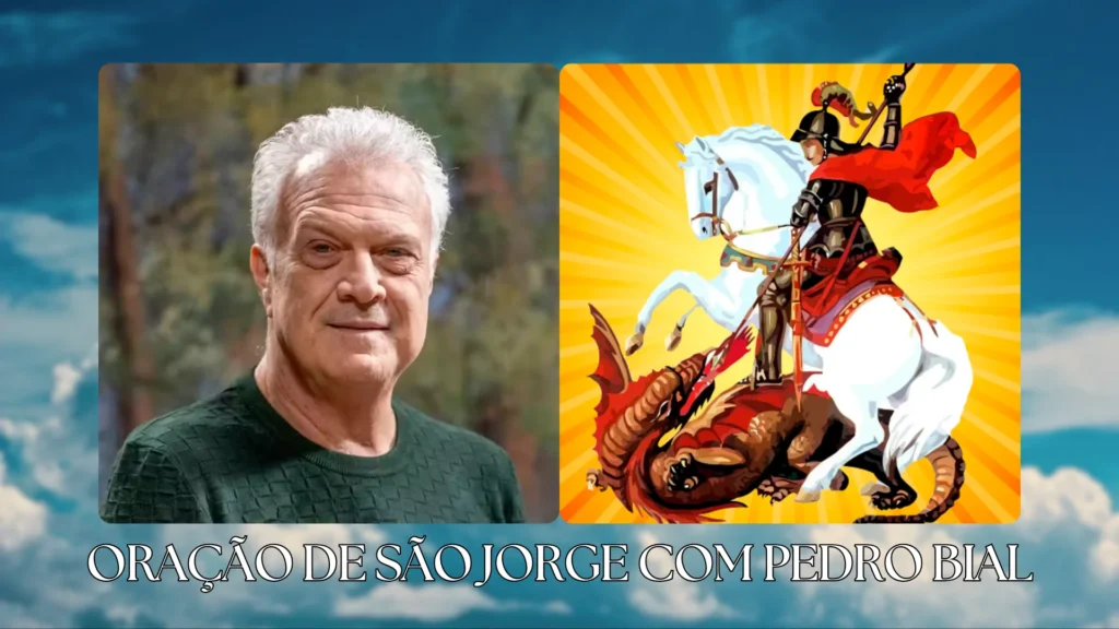 imagem, foto de oração a são jorge com pedro bial