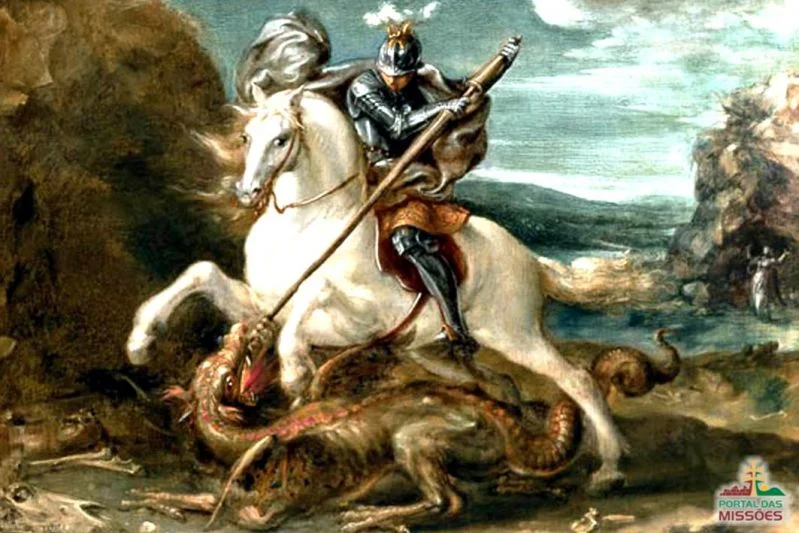 imagem, foto de são jorge contra o dragão